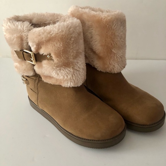 Tan Faux Fur Boots - Picture 2 of 9